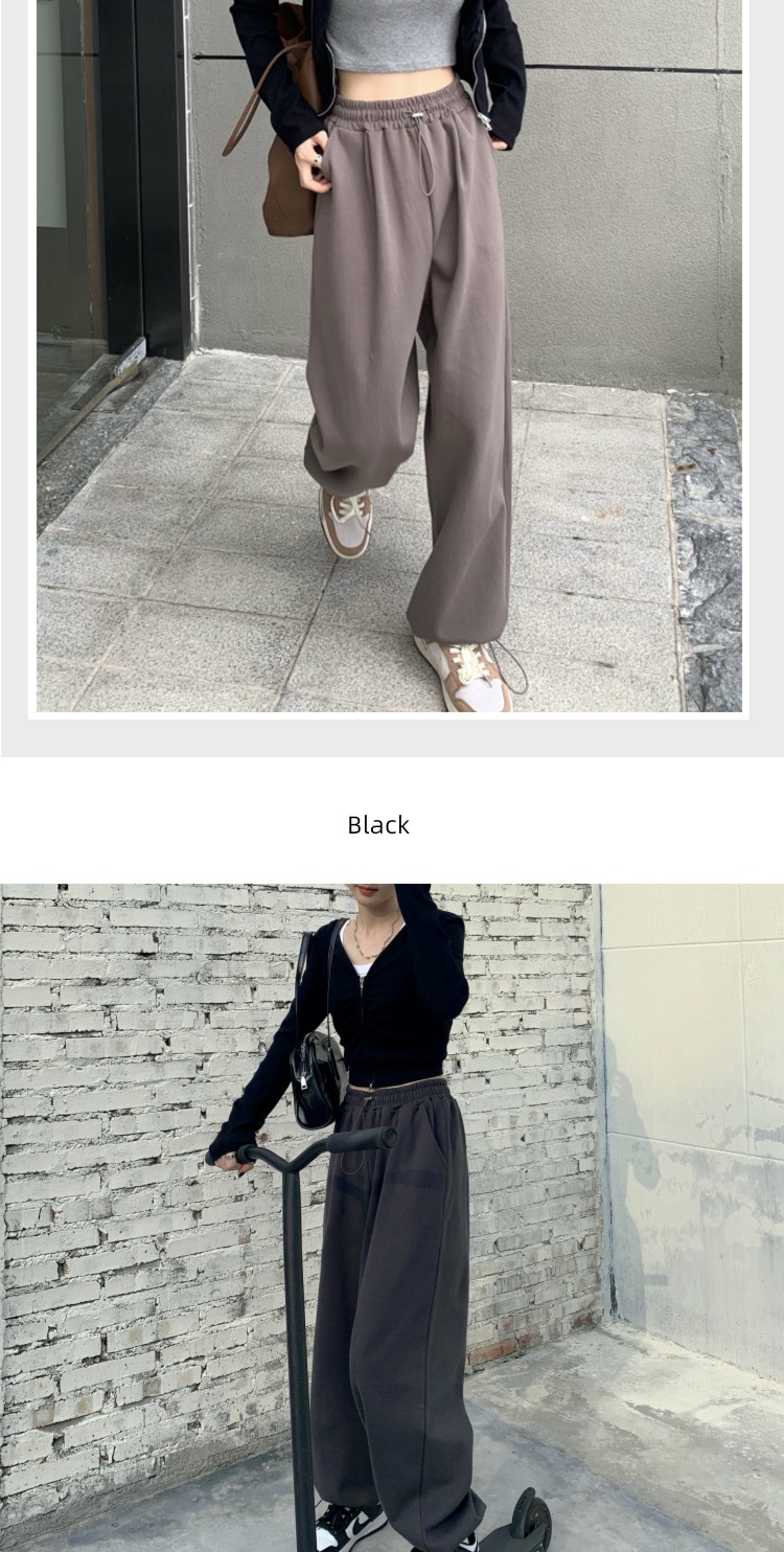 Broad leg Autumn and winter Sagging sensation High waist Drawstring leisure time Leggings