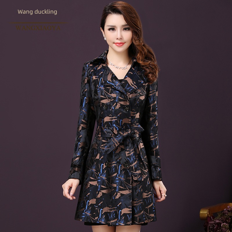 Wang Xiaoya autumn middle age mom Korean version printing Windbreaker