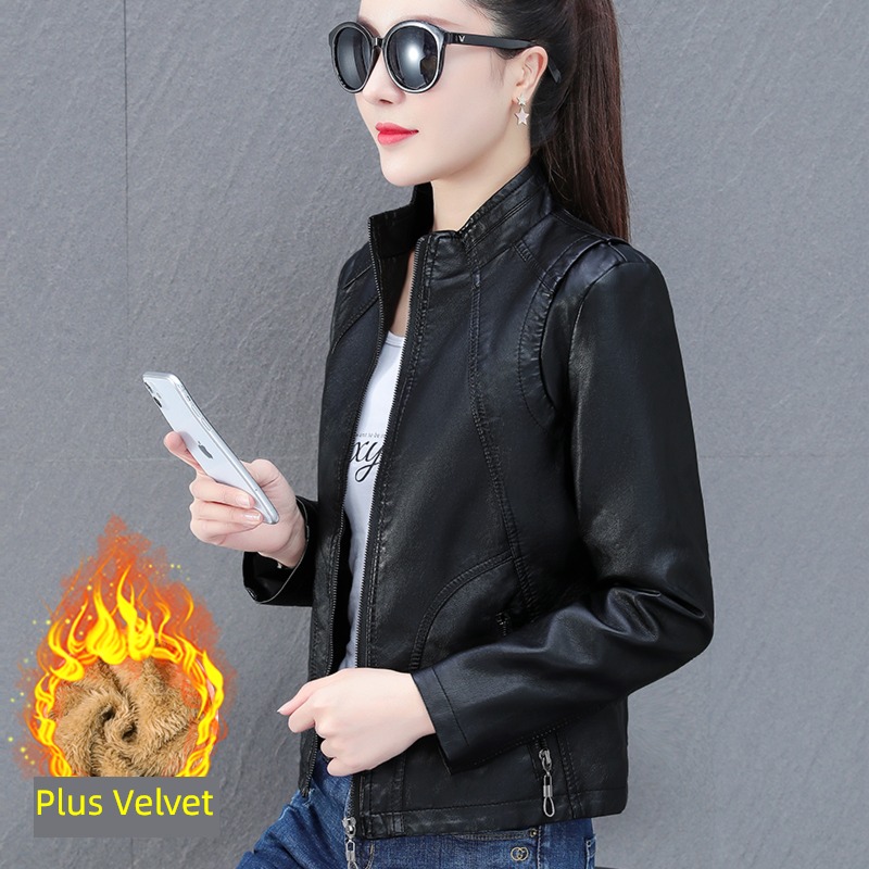loose coat female have cash less than that is registered in the accounts Jacket fashion Autumn and winter Plush leather clothing