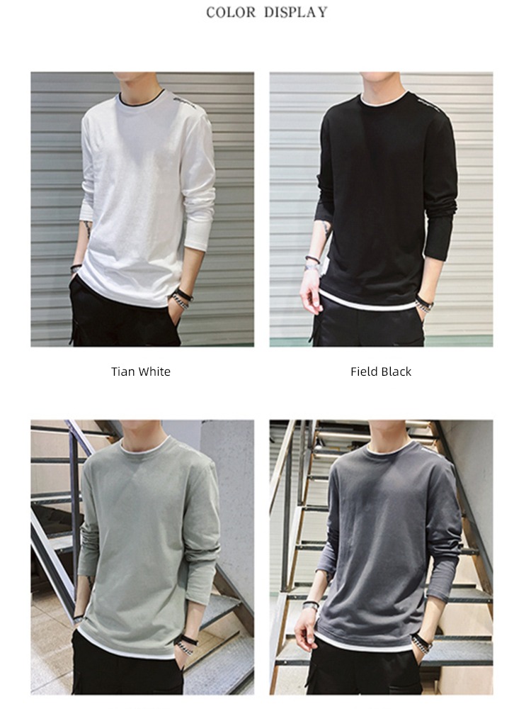man Put on your clothes spring pure cotton Chaopai Long sleeve T-shirt