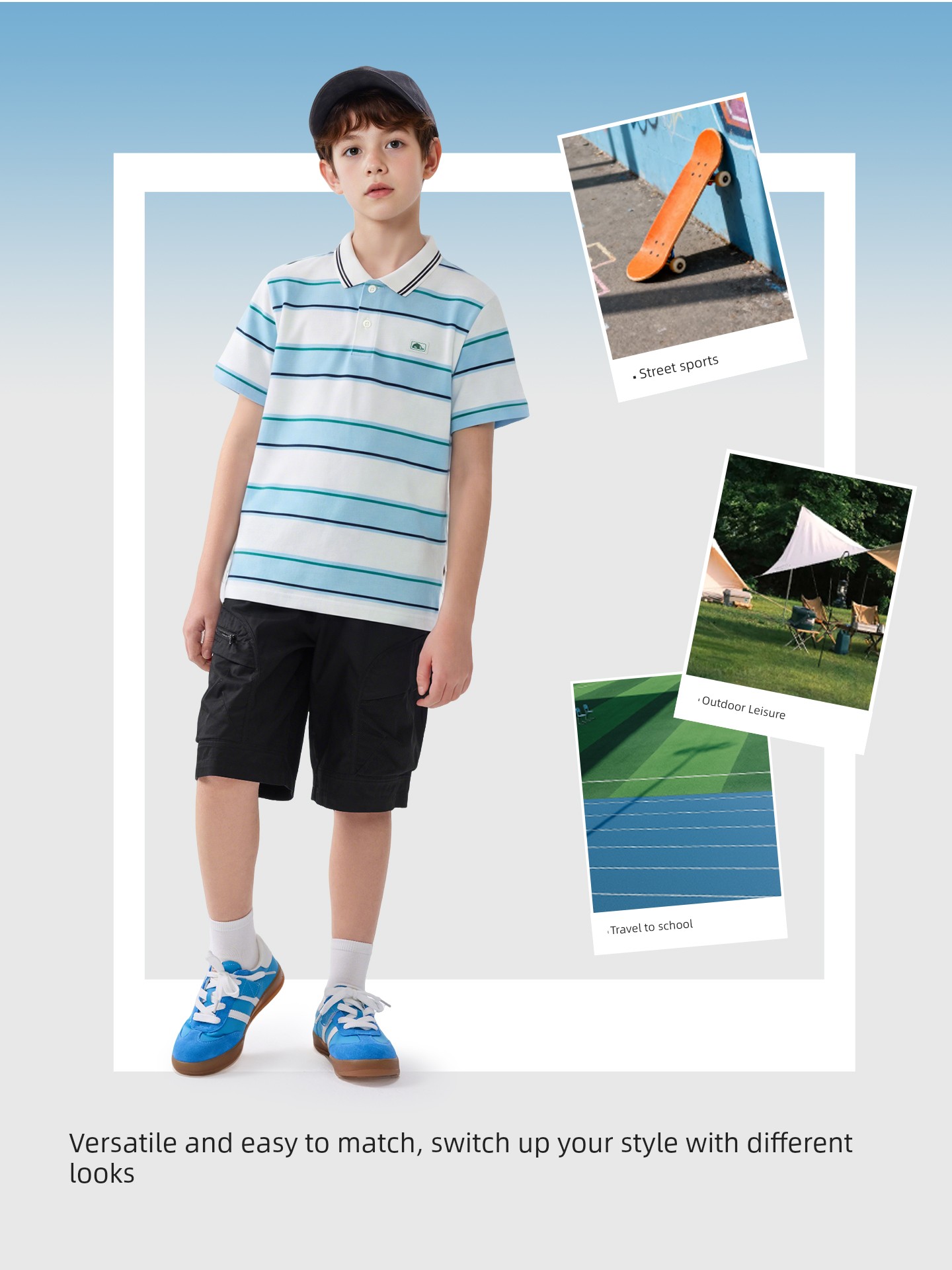 Balabala Short-Sleeved Polo Shirt 2024 New Arrival Children's Clothing — 2
