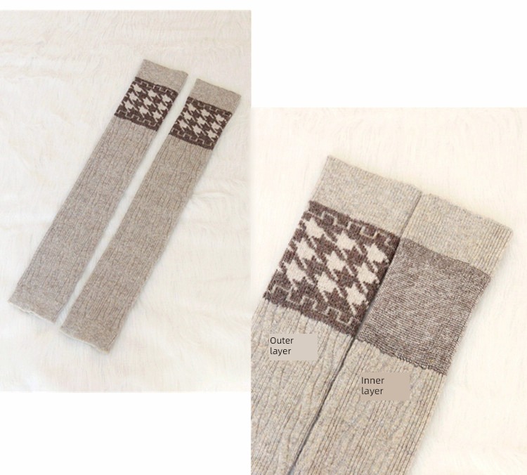 Autumn and winter ma'am keep warm wool lengthen knitting socks