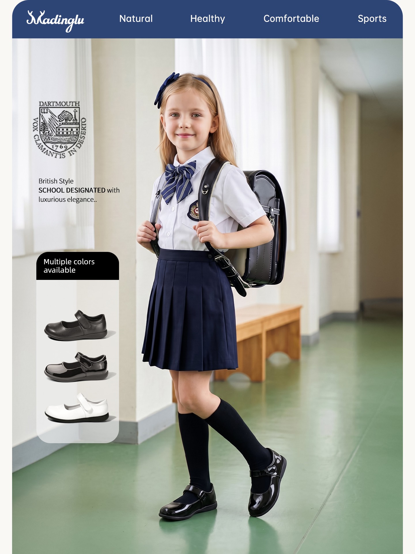 Spring & Fall Elementary School Student Campus British Performance Girls' Leather Shoes — 4