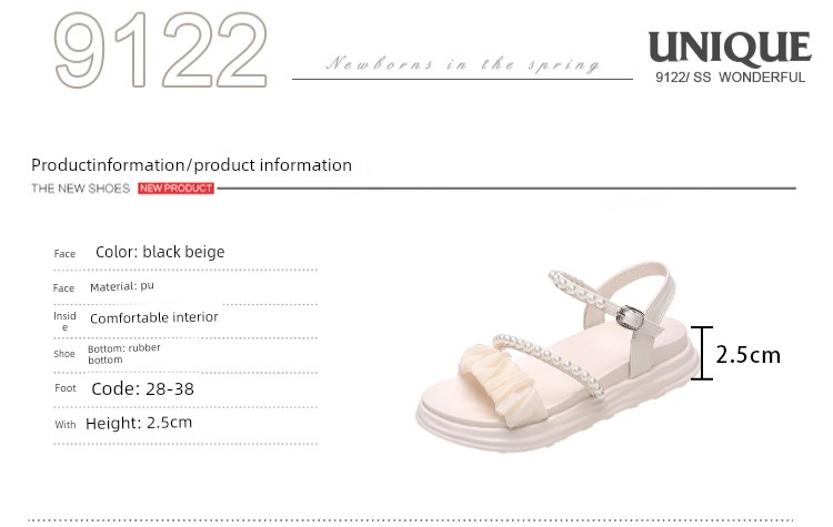 Girls' Sandals 2026 New Style Princess Trendy Beach Shoes for Older Children Casual Sports Shoes Soft-Soled Roman Shoes Trendy — 2