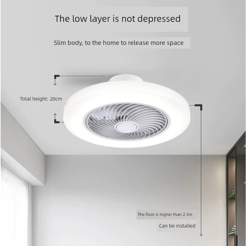 天貓精靈智能遙控吊扇燈超薄吸頂風扇110V變頻六檔多色可選適合客廳臥室餐廳 (8.3折)