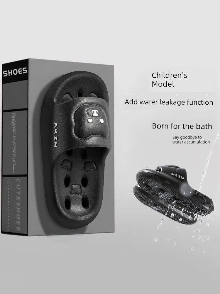 Children's Hollow-Out Water-Draining Slippers, Kids' All-Season Indoor Bathroom Non-Slip Eva Sandals for Boys and Girls — 3