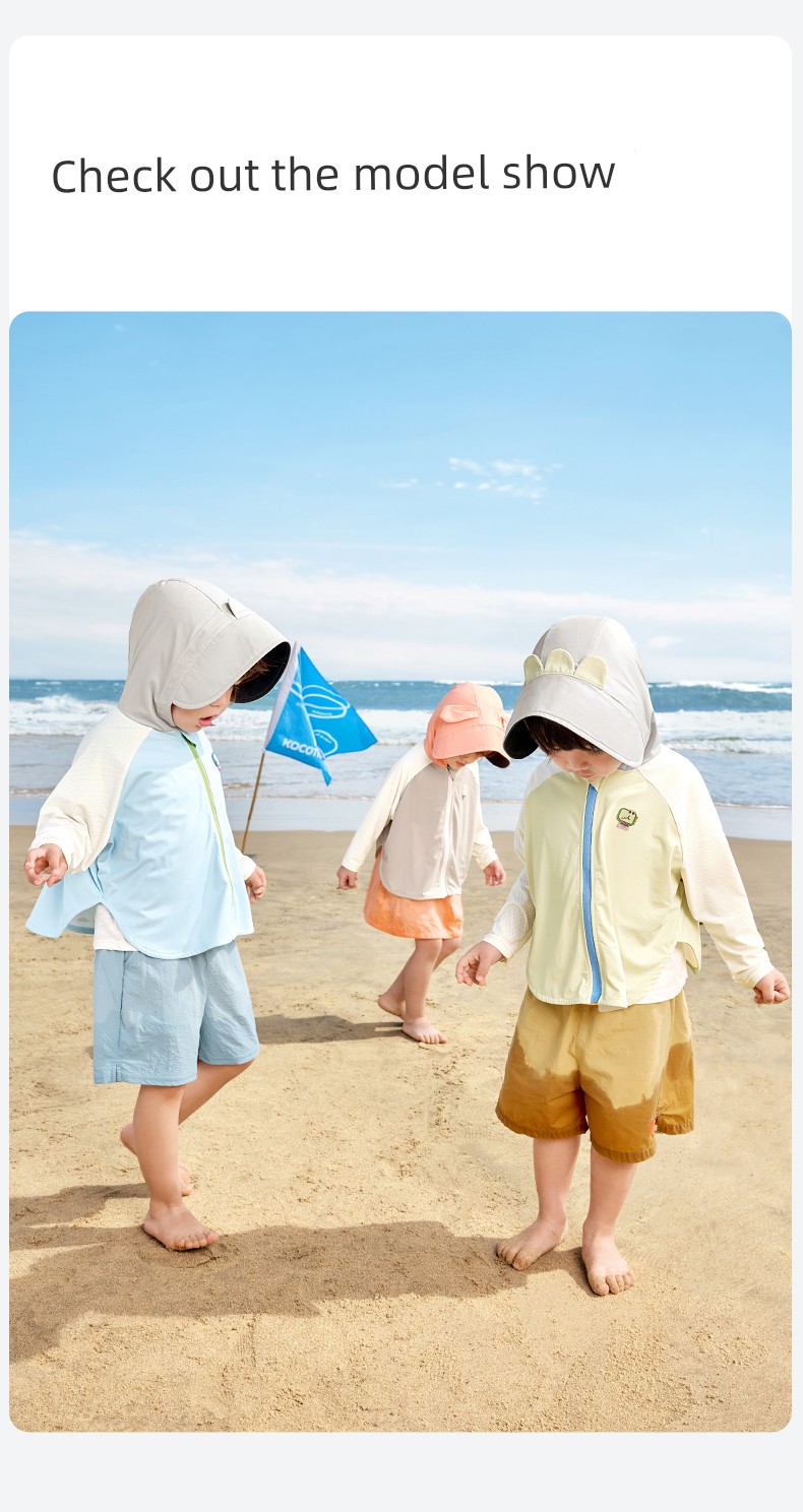 Kk Tree Baby Sun Protection Clothing Children's Summer Original Yarn Sun Protection Clothing Boys and Girls Anti-Uv Cloak Style Jacket — 38