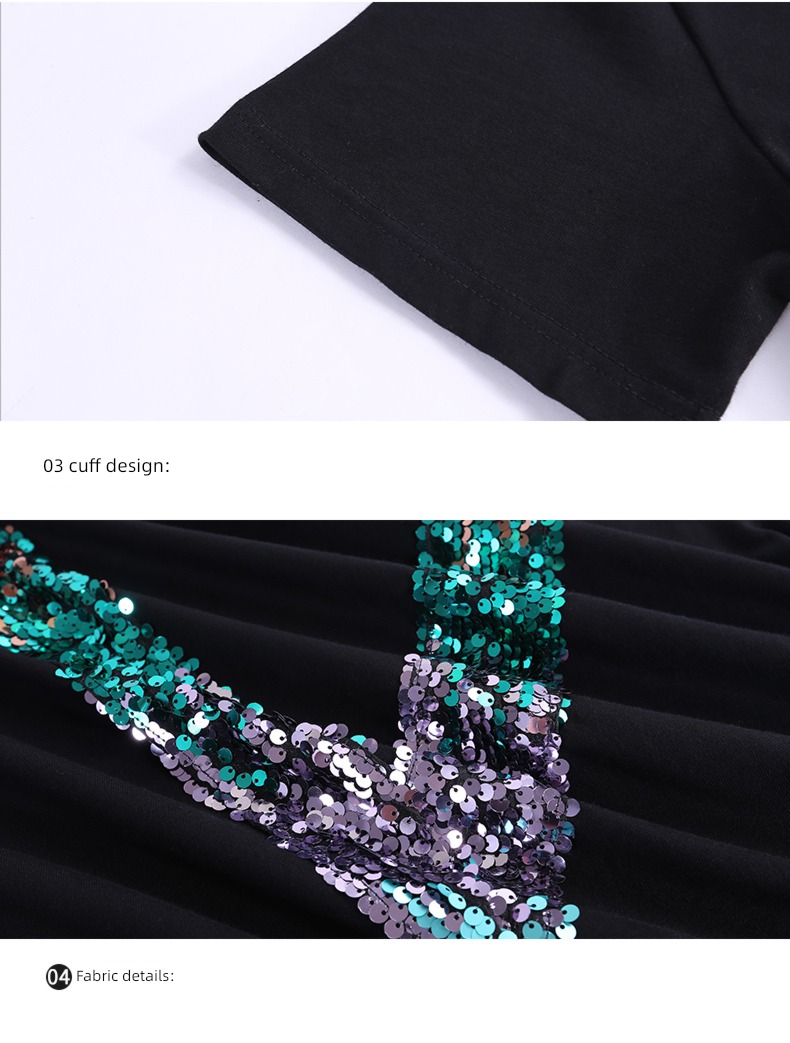 easy Shining Pearl slice enlarge jacket Short sleeve T-shirt