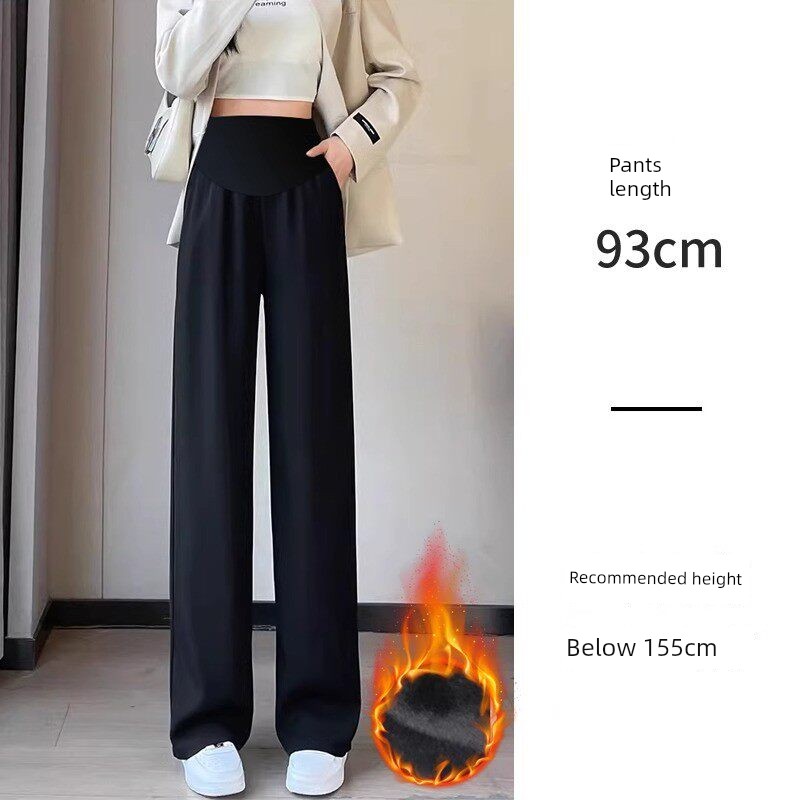 Jq Jingqi Maternity Pants for Autumn 2026, New Style Wide-Leg Suit Pants, Non-Tightening on the Belly during Pregnancy, Autumn and Winter Maternity Wear — 2