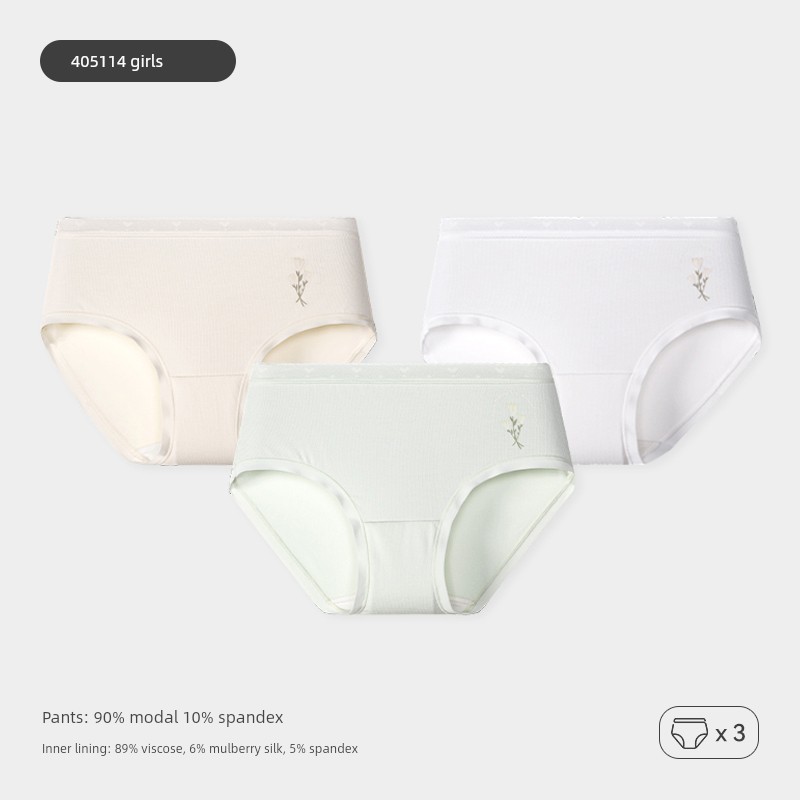 Children's Underwear for Girls and Boys in Their Developmental Period, Triangle and Boxer Briefs, Antibacterial, Breathable, Silk Crotch — 6