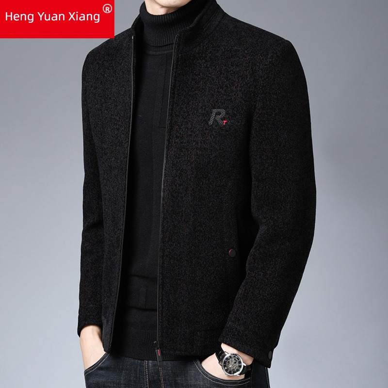 hyz  Woollen cloth loose coat easy Autumn clothes stand collar Jacket