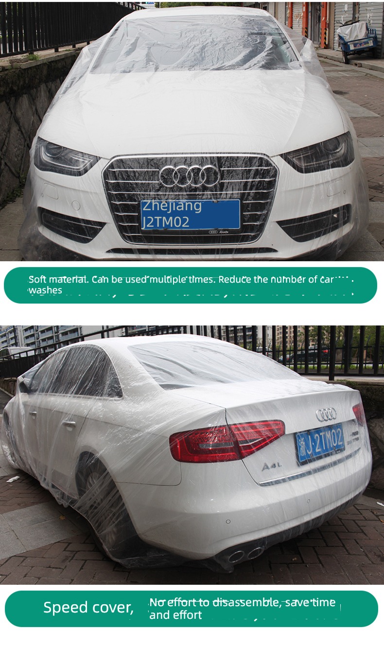 disposable Plastic transparent currency simple and easy Painting car cover