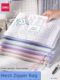 Deli A4 file bag zipper-type subject classification bag book bag transparent file storage bag student special subject classification bag junior high school primary school student test paper storage bag file plastic office