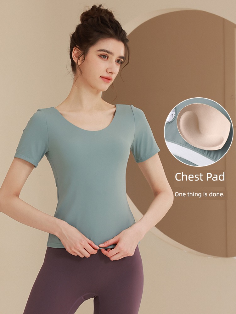 female Advanced sense Beautiful back fashion major Short sleeve Yoga clothes