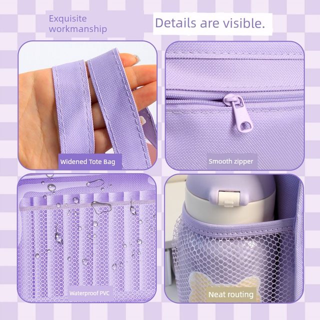 Kulomi Primary School Student Tutorial Bag Girl Tutorial Bag High-value Large Capacity Tote Bag Carrying Book Bag Tutorial Class Special Test Paper Storage File Bag Art Bag Learning Book Bag Waterproof Multi-layer