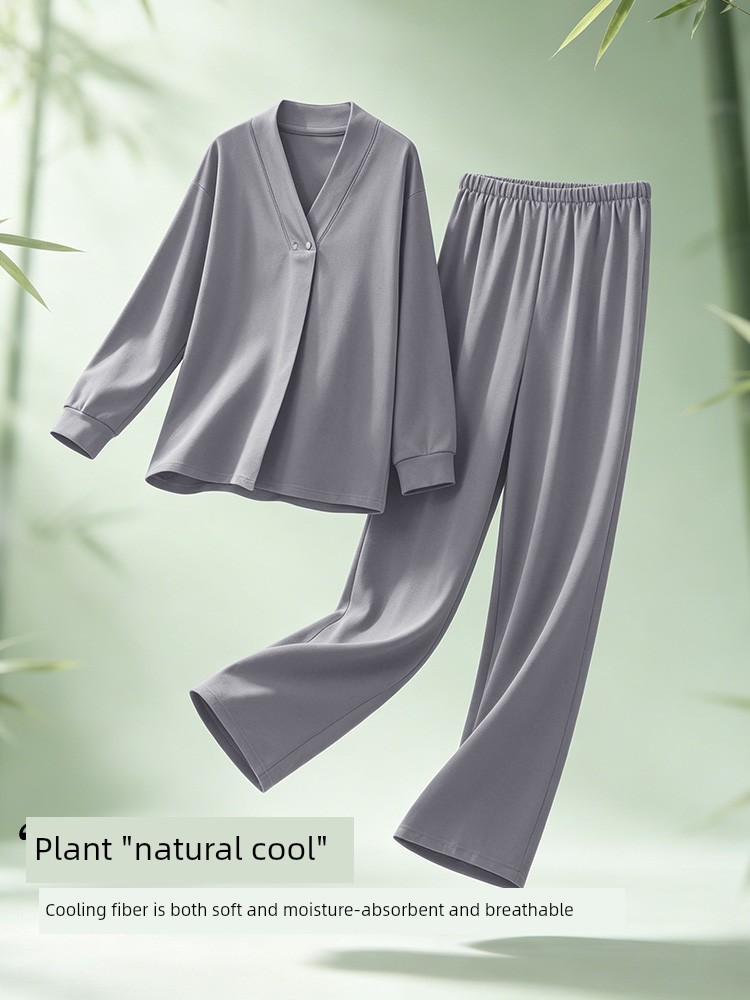 Modal Summer, Autumn, and Winter Maternity Wear with Chest Pads, Pure Cotton Postpartum October Maternity Nursing Pajamas and Loungewear — 3