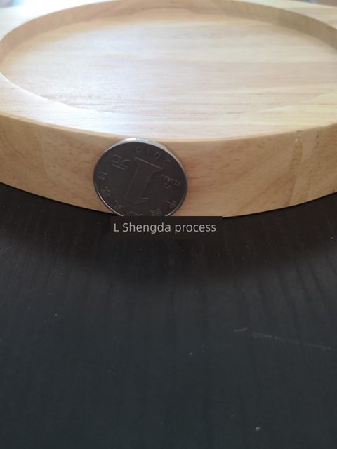 Thickened oak solid wood place horn plate base round casserole tray with ears anti-scalding table mat restaurant commercial