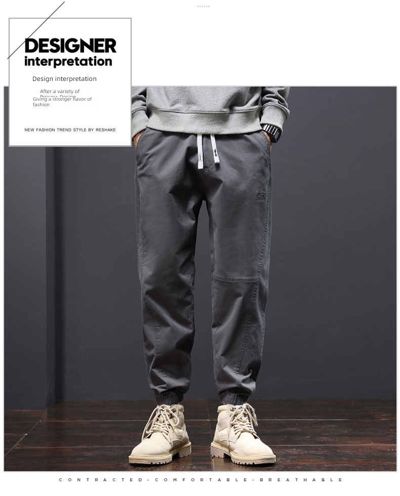 khaki leisure time Spring and Autumn Winter money Harlan Overalls