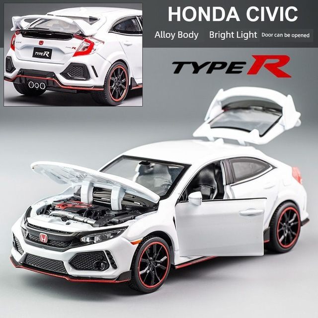 Honda 10th Generation Civic Red Label TYPER Alloy Car Simulation Metal Sports Car Ornament Model Children's Toy Car