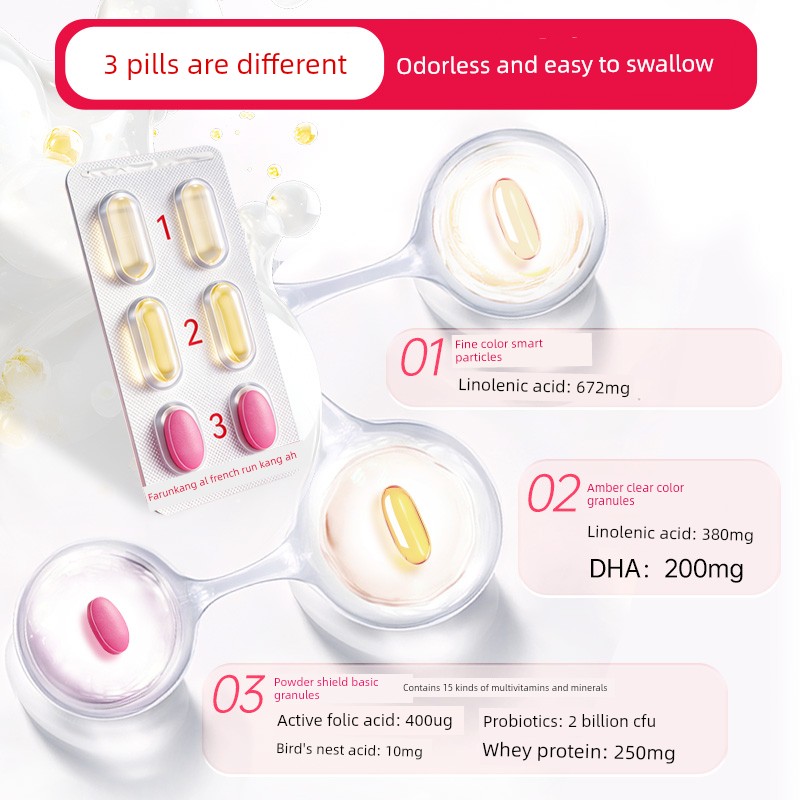 Alpha Runkang Pregnant and Postpartum Women's Dha Vitamin Alpha-Linolenic Acid Probiotics Pre-Pregnancy Active Folic Acid Nutrition Pack