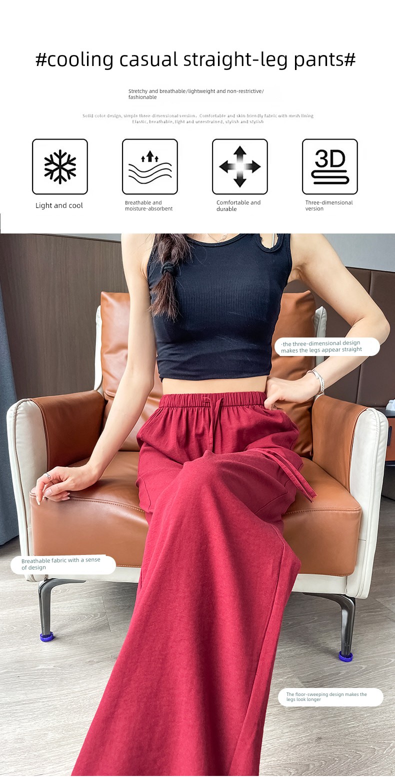 Tall Women's Maternity Pants, Cotton-Linen Wide-Leg Pants, Summer Casual Linen Long Pants, Thin Summer Yamamoto Pants for Women — 8