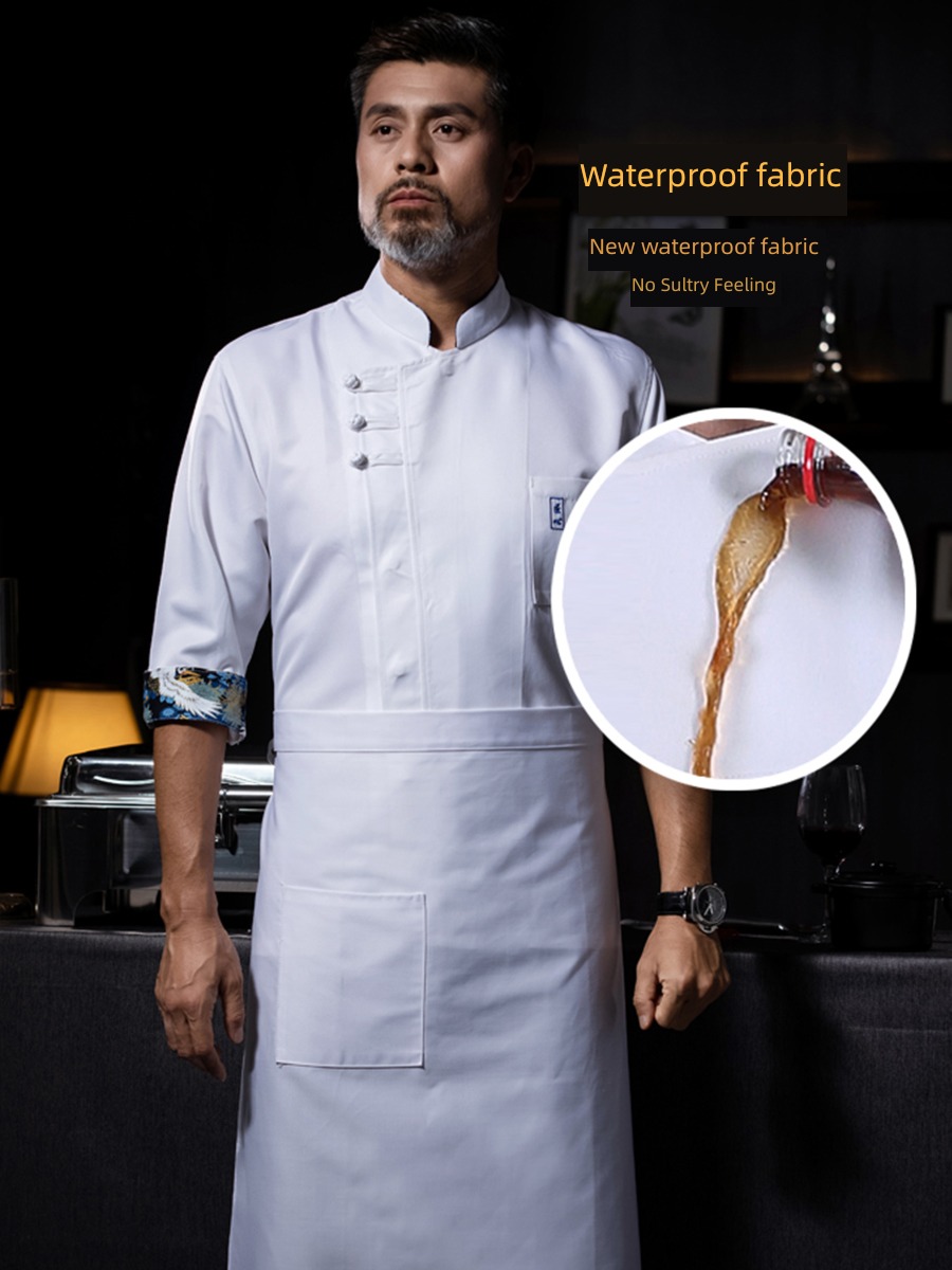 Middle sleeve Autumn and winter waterproof Big size cook coverall