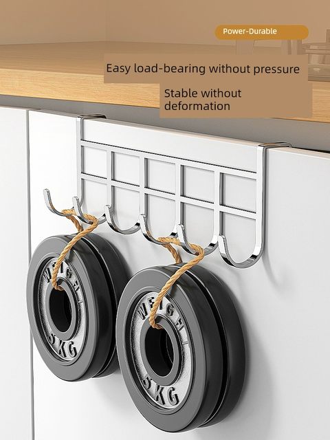 Wardrobe hook student dormitory storage artifact door rear storage rack bedside hat without punching key school bag rack