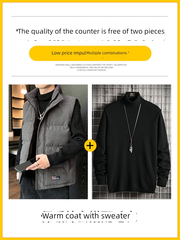 corduroy spring and autumn winter Wear out keep warm vest Vest