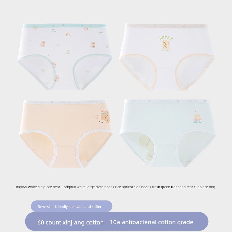Catman Girls' Pure Cotton Underwear for Girls in the Developmental Period, Kidsren's Category A, Middle and Older Kidsren, Students' Briefs, Junior High — 4