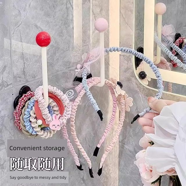 Bathroom hair ring storage wall-mounted hair rope hair rope hook hair accessories hook sticky hook wall rack