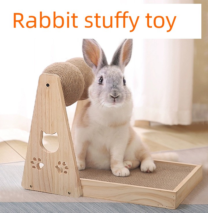 兔子磨爪磨牙玩具 皇培 兔兔專用 寵物小兔子啃咬玩具 玩樂解悶 劍麻球 木球 雙球 抓板 (6.1折)