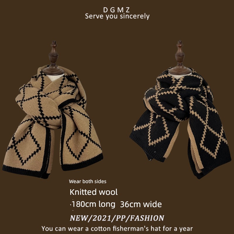 Dark brown female winter christmas gift Versatile scarf