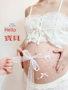 孕妇照在家自拍道具贴纸氛围感小众设计可爱粉蝴蝶贴纸装饰孕肚贴