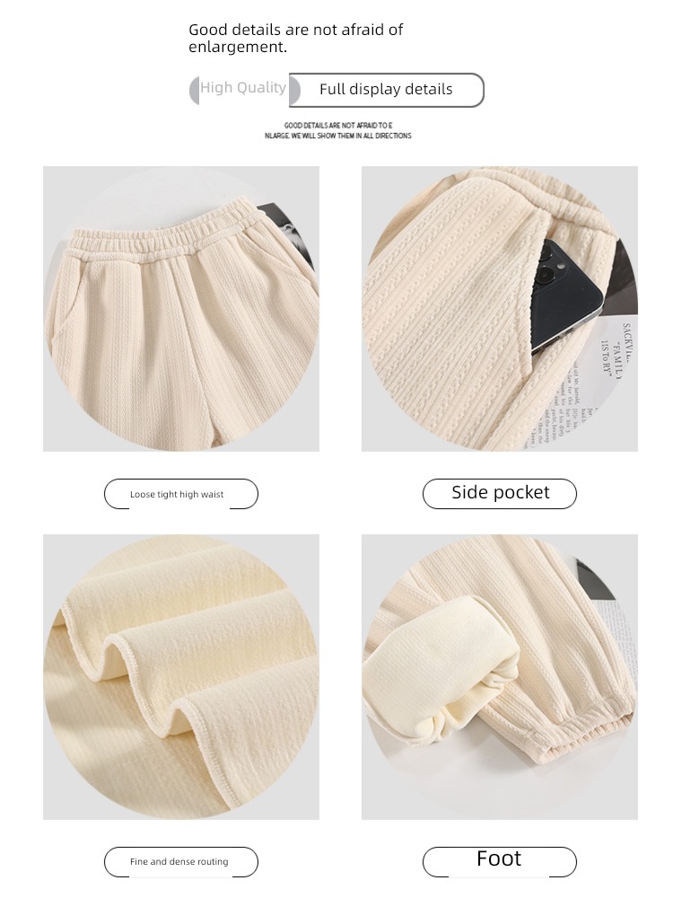 Ear of Wheat chenille  leisure time winter Plush Sports pants