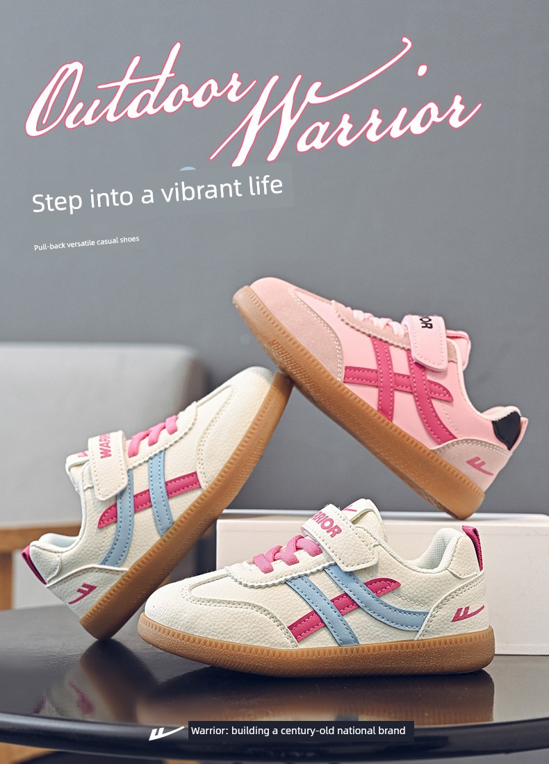 Warrior Girls' Shoes, Super Stylish, 2026 New Autumn Model, Children's German Training Shoes, Leather Surface, Waterproof, Trendy Sports Shoes — 1