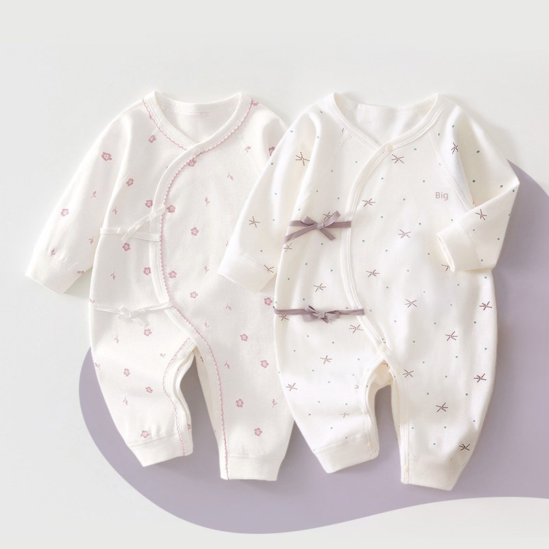 100% Cotton 2-Piece Set of Newborn Baby Clothes, Suitable for All Seasons, Monk-Style Romper, Long-Sleeved Pajamas, Baby Onesie — 3