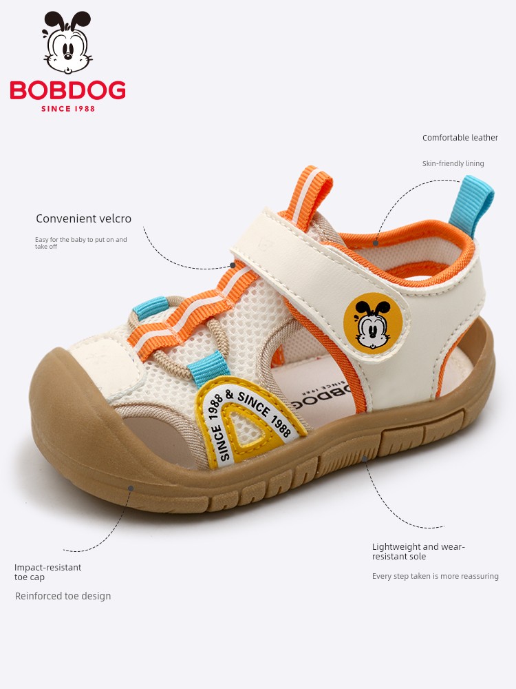 Babudou Infant and Toddler Shoes, Summer Breathable Toe-Toe Sandals, Non-Slip Soft-Soled Velcro Functional Shoes for Men and Women — 3