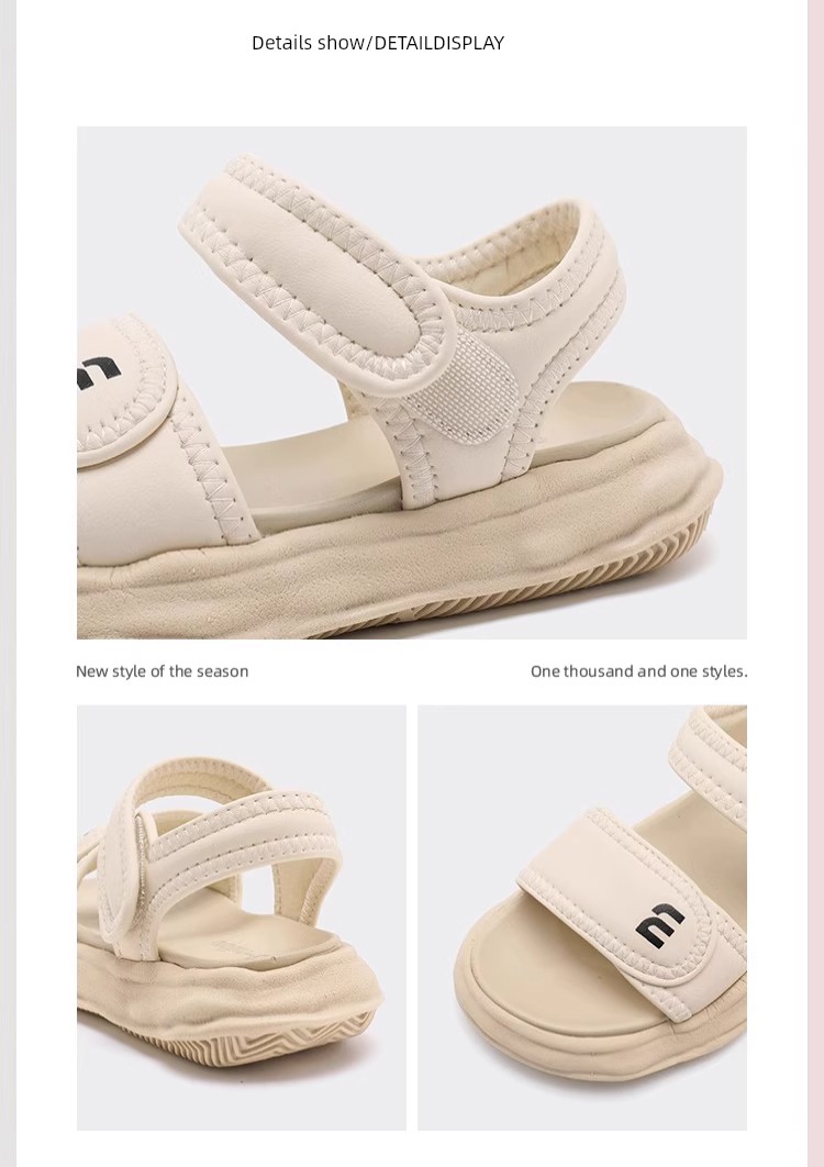 Girls' Sandals 2026 Summer New Style Kidsren's Non-Slip Shoes Little Girls Soft-Soled Beach Shoes for Middle and Large Kidsren Summer Style — 8