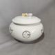 White Ruyi Cornucopia Ornaments with Lids, Yuanbao, Copper Coin Pattern, Ceramics, Cantonese, Decoration, Feng Shui