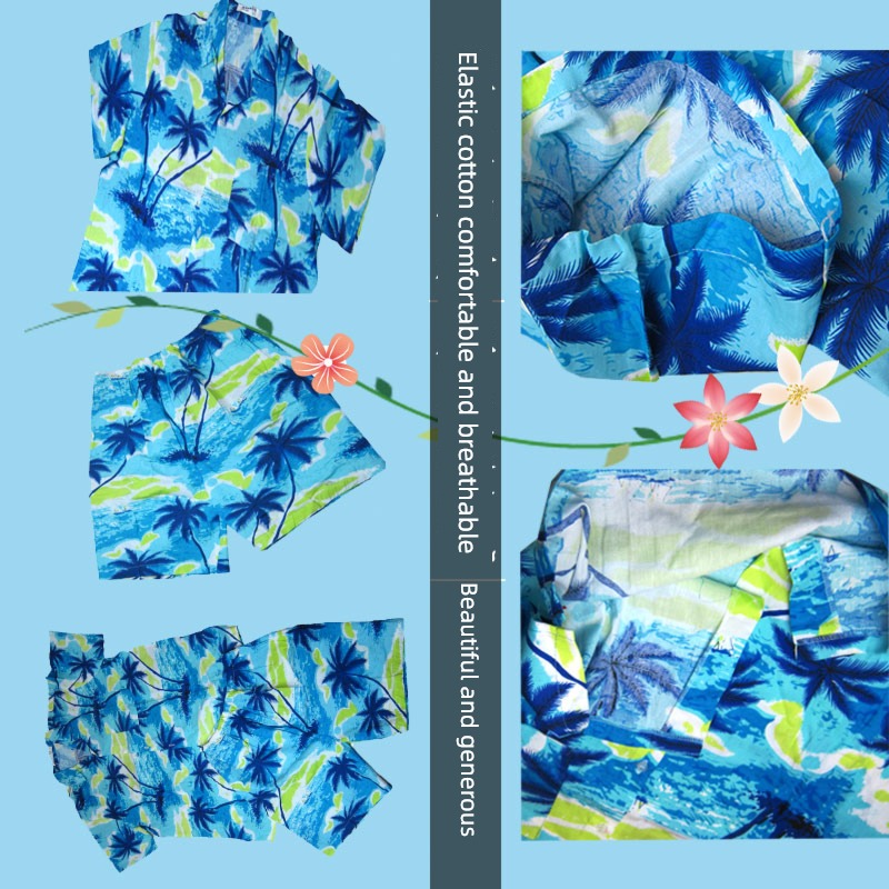 Short sleeve Beach suit father and son Travel leisure time shirt
