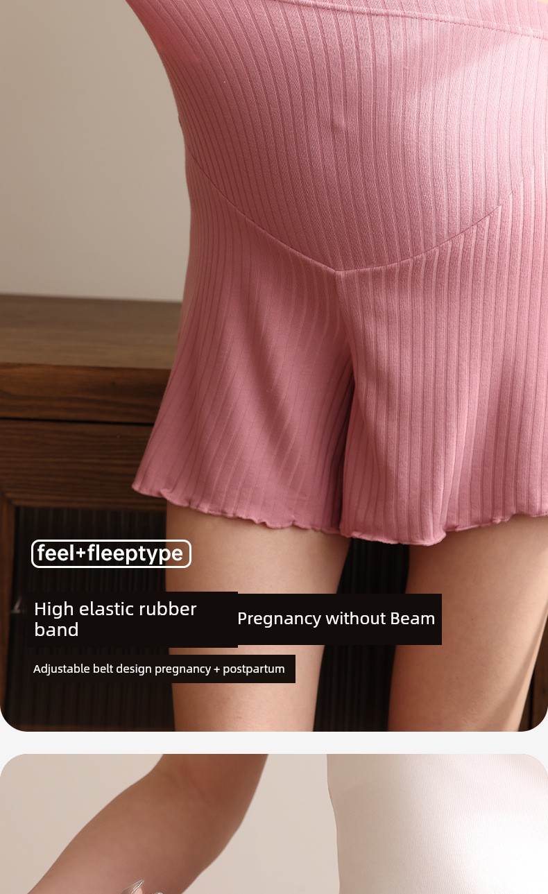 Summer Maternity Pajamas Belly-Tight Safety Pants Shorts Thin Home Summer Modal Adjustable — 7