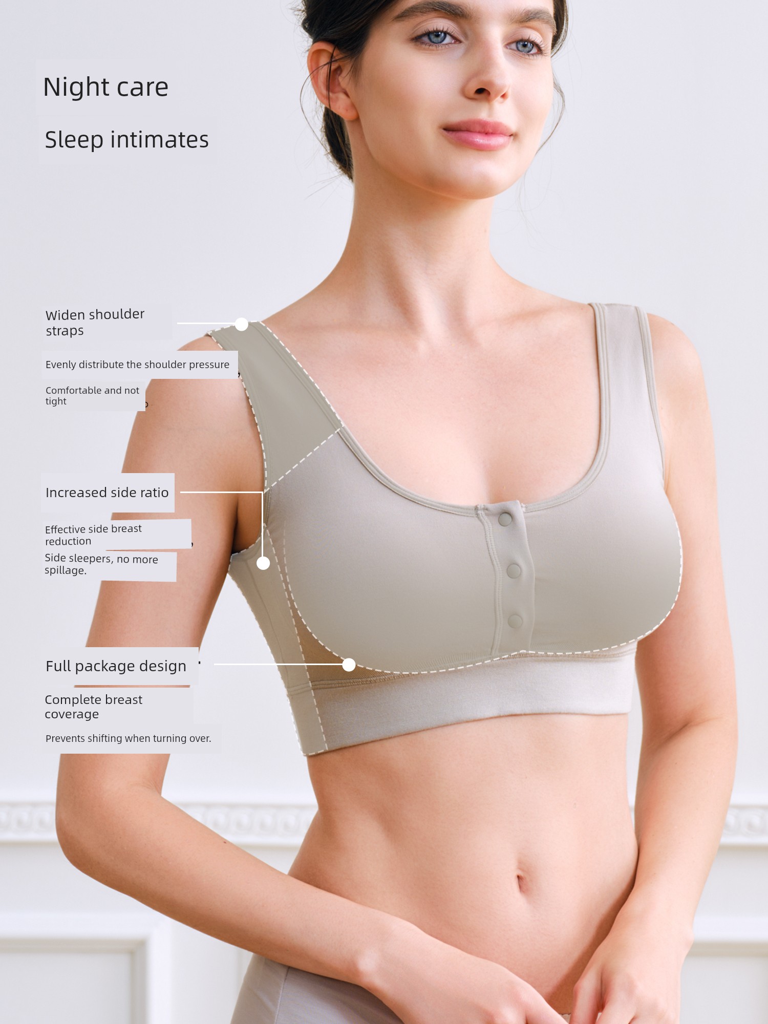 Domiamia Large-Breasted Nursing Bra Anti-Sagging Support Maternity Bra Large Size Postpartum Nursing Bra — 3