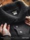 Maden workwear American retro heavy circle yarn Polo sweater lapel warm pullover thick sweater men's spring