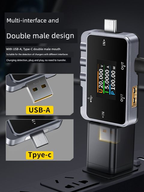 USB tester Type-C current voltage detector pd charger power fast charging protocol ripple detector