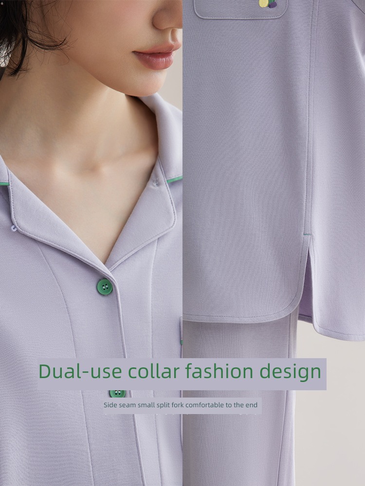lovers pajamas pure cotton man female Spring and Autumn Red bean