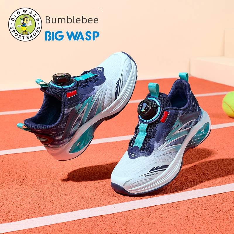 Bumblebee Children's Shoes for Boys, Casual Running Shoes, Breathable Mesh Sneakers, Rotary Buckle Boys' Shoes, Lightweight and Non-Slip — 1