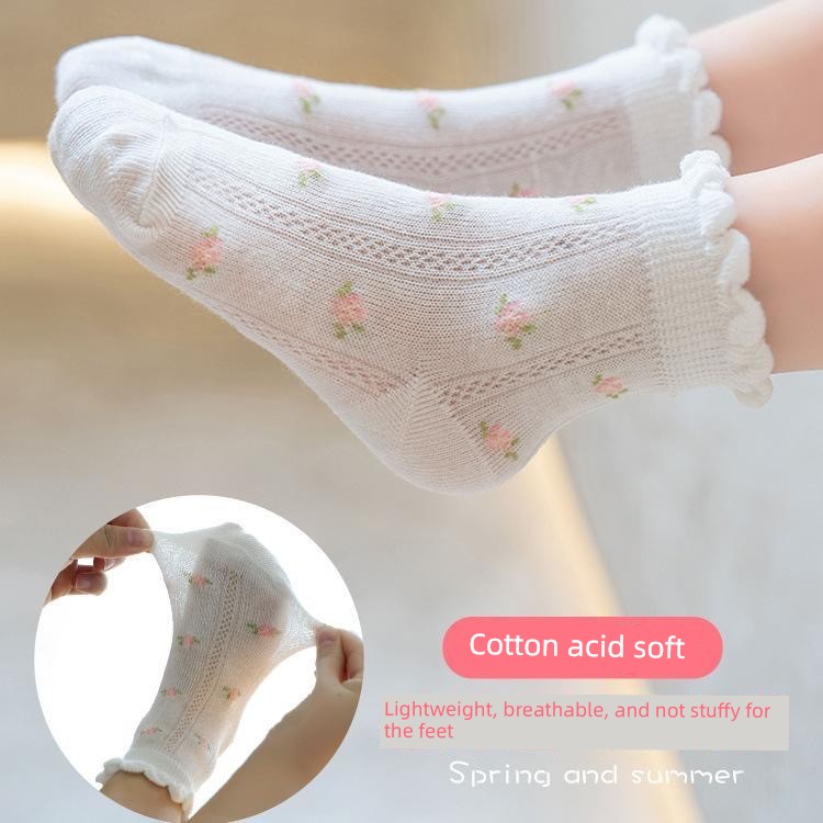 Girls' Socks Summer Thin Mesh Breathable Children's Short Socks Girls Summer Cartoon Cute Princess Versatile Socks — 5