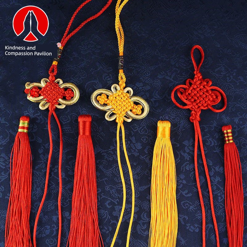Red Yellow Colorful Wire Tassel Tassel Extra Small Golden Edge Chinese Knot Special Woven Crafts Qing Dynasty Five Emperors' Coins Rope