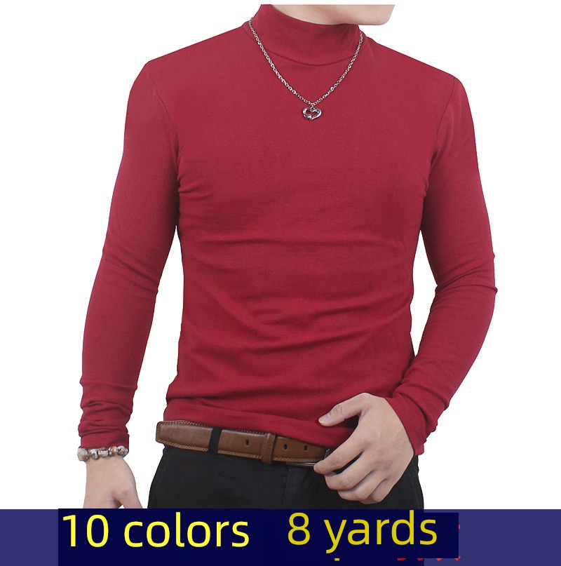 tide man thickening Tight fitting Medium high collar Long sleeve Undershirt