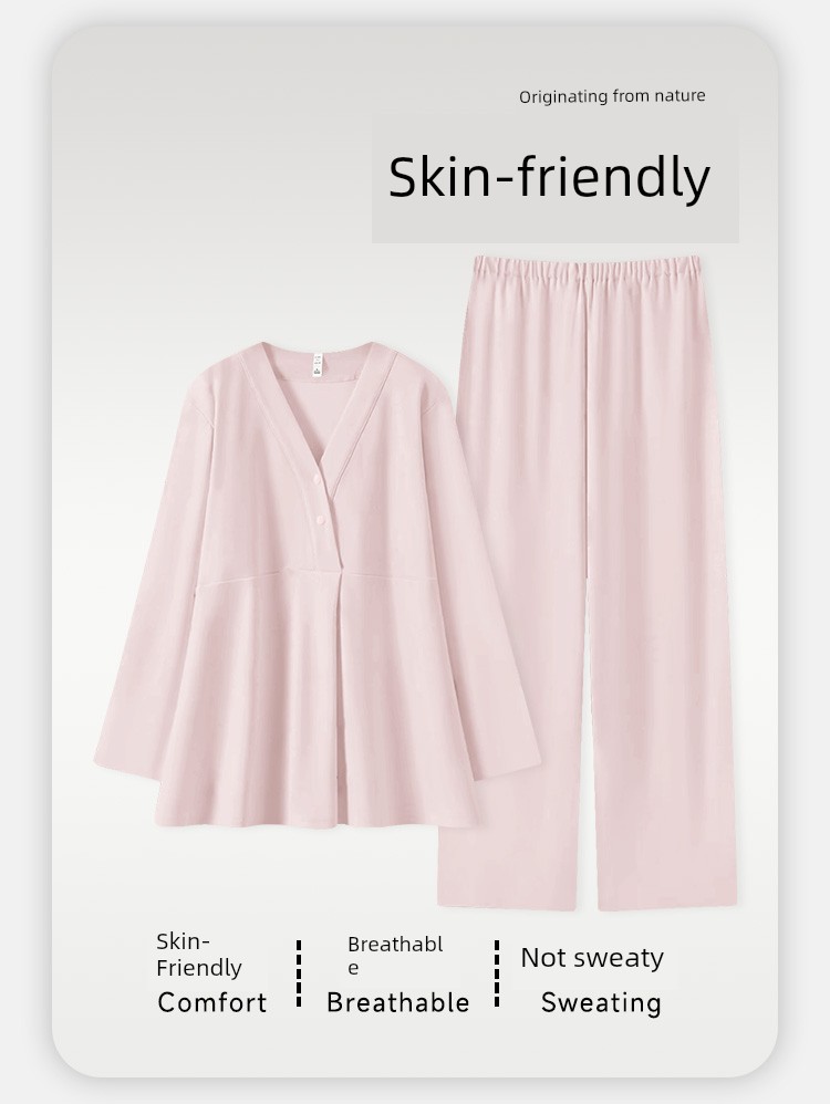 Postpartum Clothing, Pure Cotton Maternity Pajamas, Sweat-Absorbent Nursing Wear for Postpartum Women, Summer Thin Style Maternity Autumn and Winter Home — 21